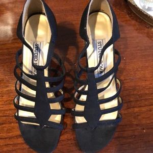 Black strapped heels